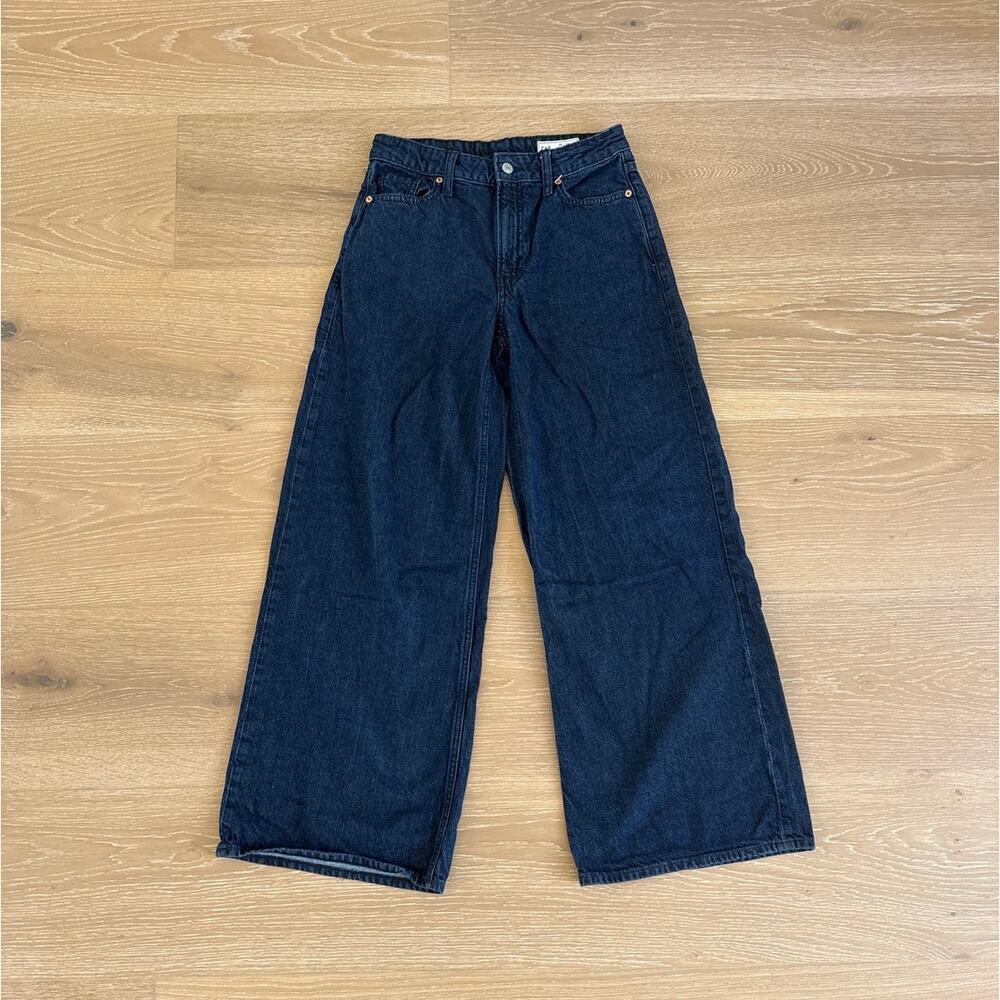 GAP Jeans Curvy Baggy Mid Rise Size 25 Dark Blue